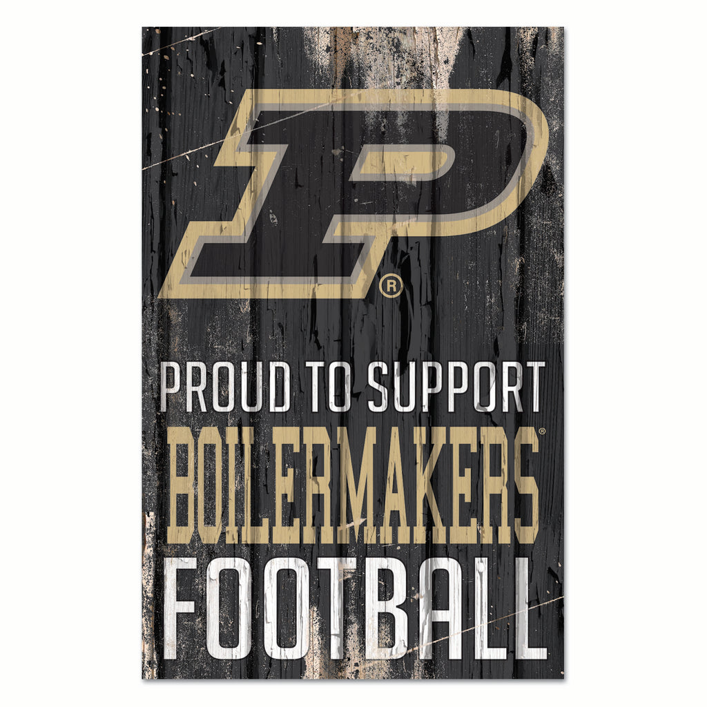 Purdue Boilermakers Sign 11x17 Wood Proud to Support Design - WinCraft