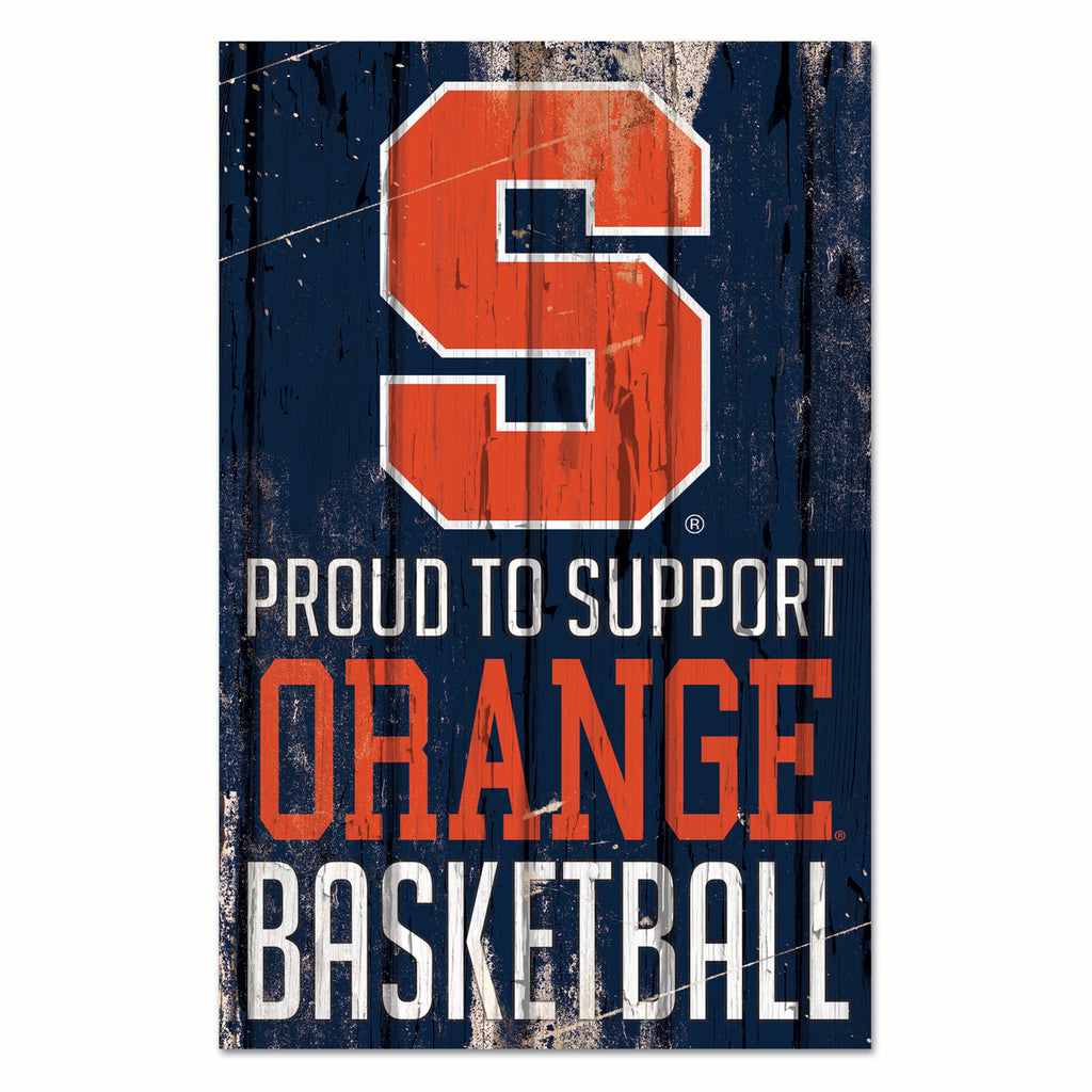 Syracuse Orange Sign 11x17 Wood Proud to Support Design - WinCraft