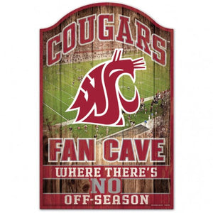 Washington State Cougars Sign 11x17 Wood Fan Cave Design - Special Order - WinCraft