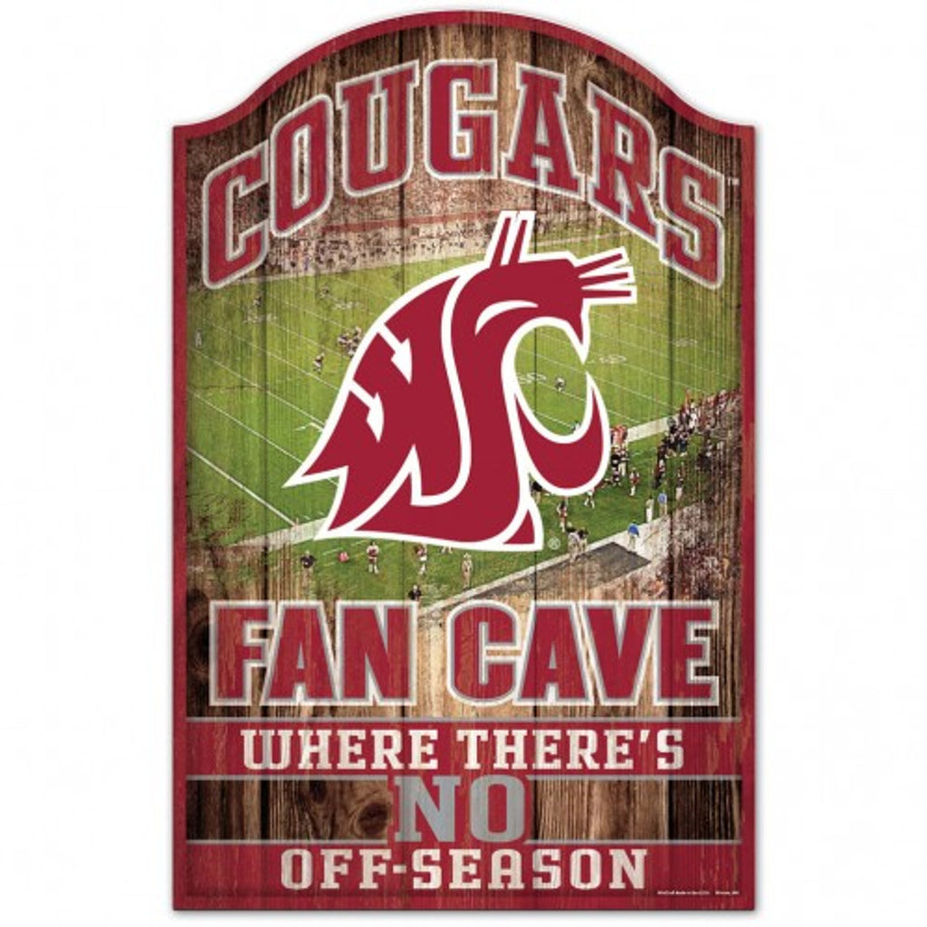 Washington State Cougars Sign 11x17 Wood Fan Cave Design - Special Order - WinCraft