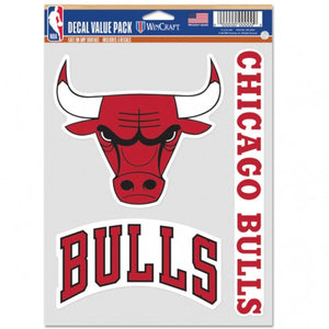 Chicago Bulls Decal Multi Use Fan 3 Pack - WinCraft