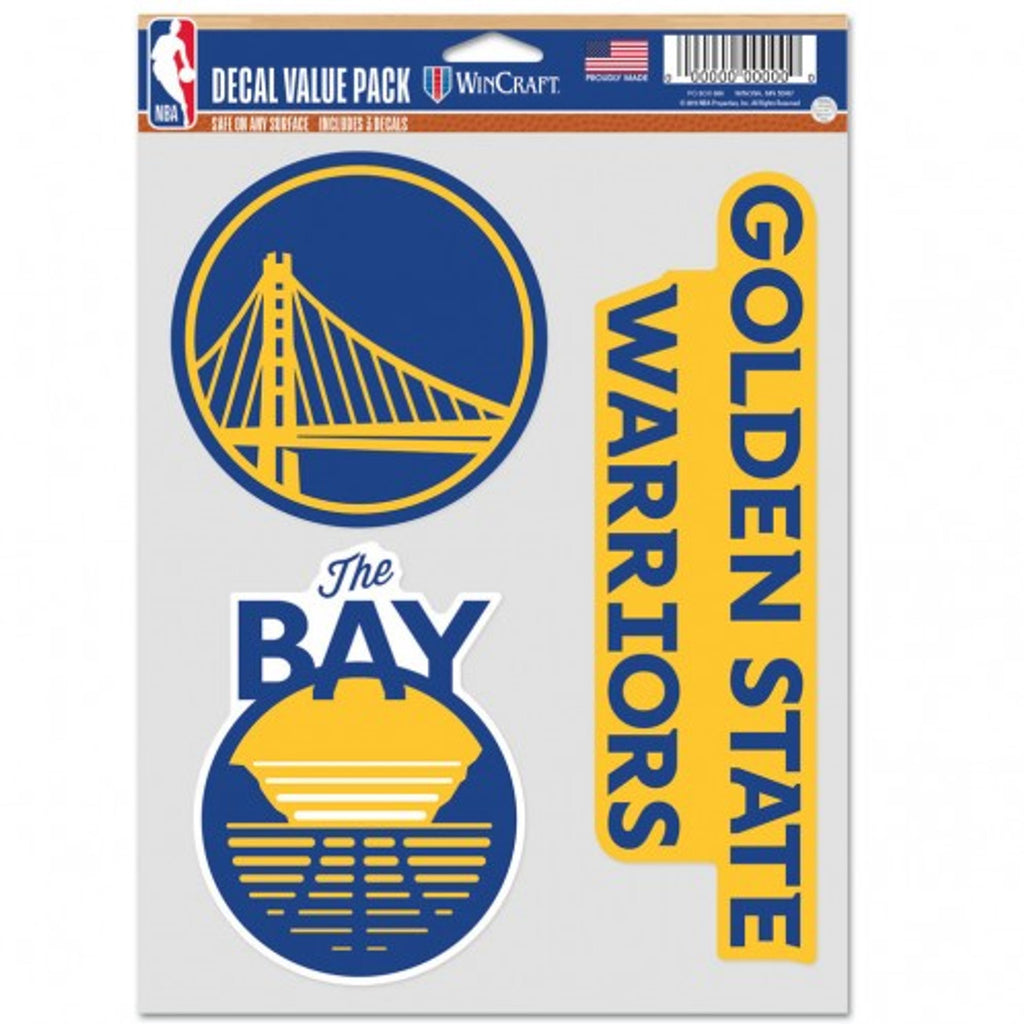 Golden State Warriors Decal Multi Use Fan 3 Pack - WinCraft