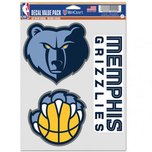 Memphis Grizzlies Decal Multi Use Fan 3 Pack - WinCraft