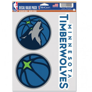 Minnesota Timberwolves Decal Multi Use Fan 3 Pack - WinCraft