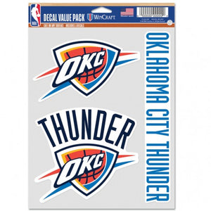 Oklahoma City Thunder Decal Multi Use Fan 3 Pack - WinCraft