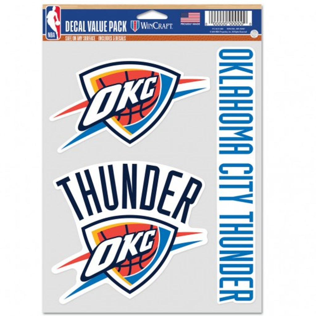 Oklahoma City Thunder Decal Multi Use Fan 3 Pack - WinCraft