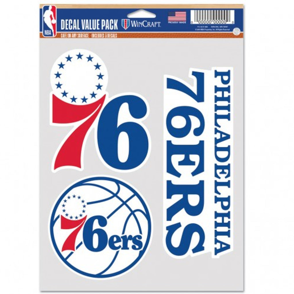 Philadelphia 76ers Decal Multi Use Fan 3 Pack - WinCraft