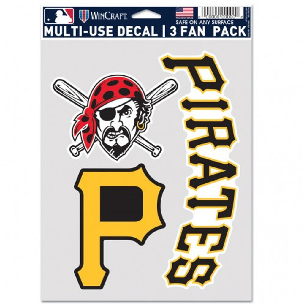 Pittsburgh Pirates Decal Multi Use Fan 3 Pack - WinCraft