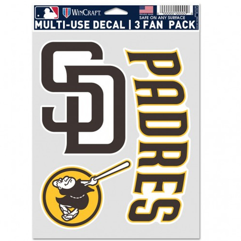San Diego Padres Decal Multi Use Fan 3 Pack Special Order - WinCraft