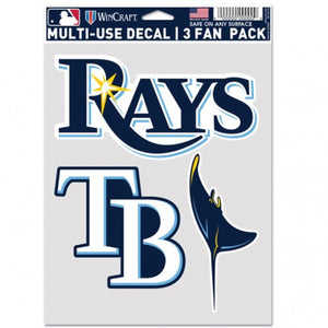 Tampa Bay Rays Decal Multi Use Fan 3 Pack - WinCraft