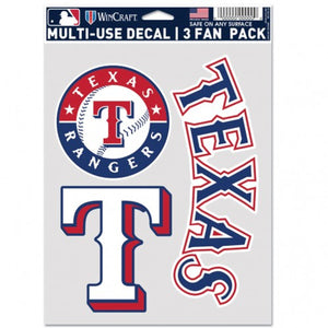 Texas Rangers Decal Multi Use Fan 3 Pack - WinCraft