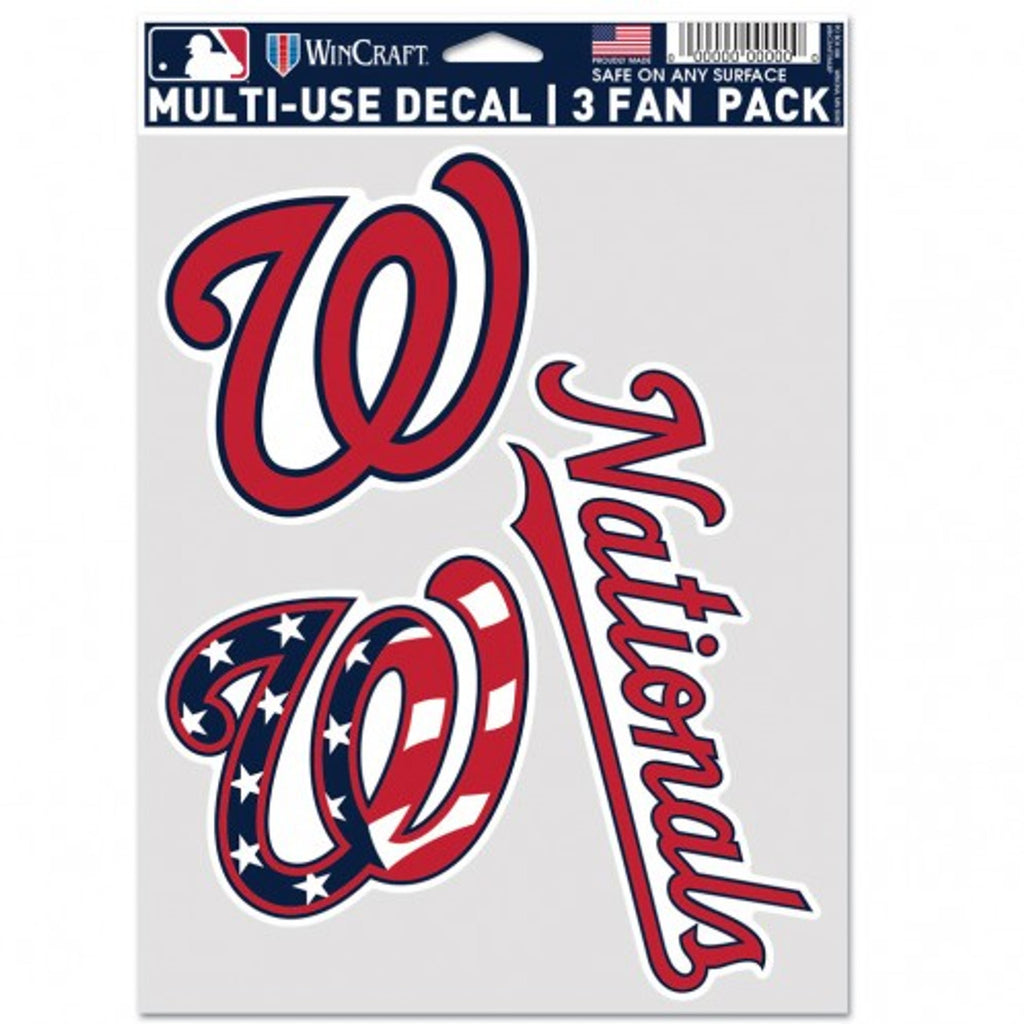 Washington Nationals Decal Multi Use Fan 3 Pack - WinCraft