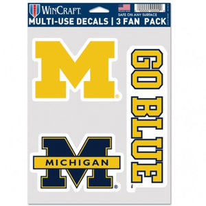 Michigan Wolverines Decal Multi Use Fan 3 Pack Special Order - WinCraft