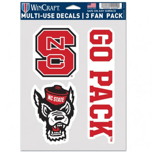 North Carolina State Wolfpack Decal Multi Use Fan 3 Pack Special Order - WinCraft
