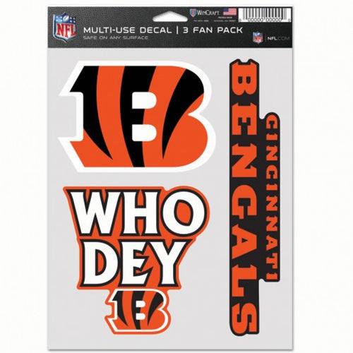 Cincinnati Bengals Decal Multi Use Fan 3 Pack - WinCraft