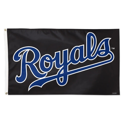 Kansas City Royals Flag 3x5 Deluxe Style Black - Special Order - WinCraft