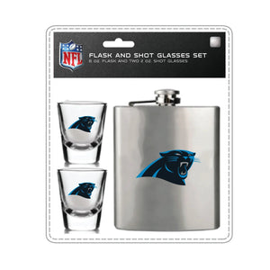 Carolina Panthers Flask and Shot Glass Set - Mojo Licensing
