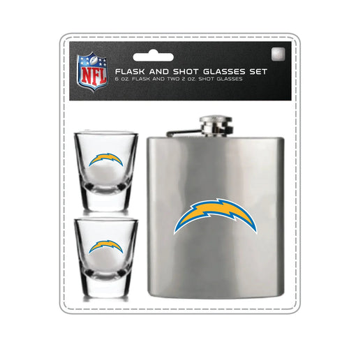 Los Angeles Chargers Flask and Shot Glass Set - Mojo Licensing
