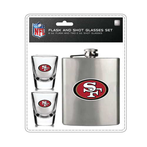 San Francisco 49ers Flask and Shot Glass Set - Mojo Licensing
