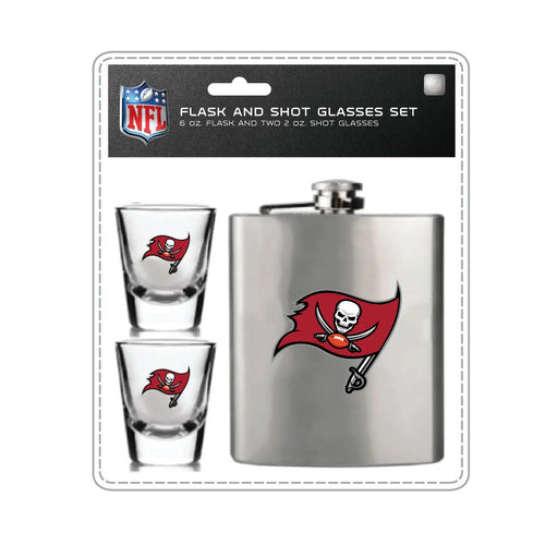 Tampa Bay Buccaneers Flask and Shot Glass Set - Mojo Licensing