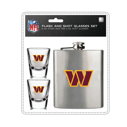 Washington Commanders Flask and Shot Glass Set - Mojo Licensing