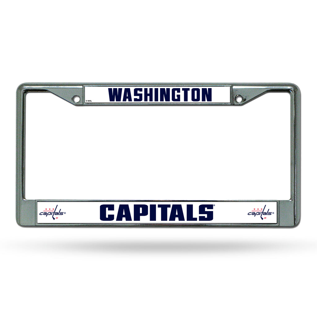 Washington Capitals License Plate Frame Chrome Printed Insert Special Order - Rico Industries