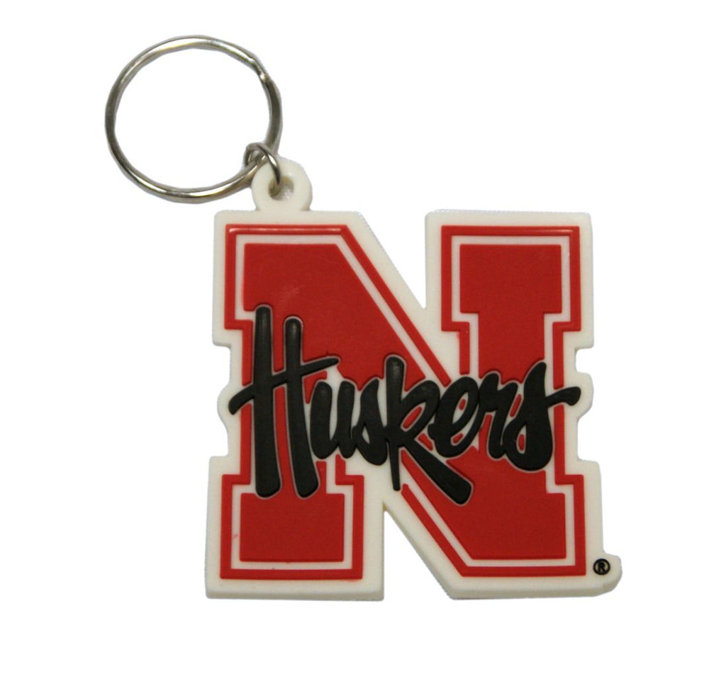Nebraska Cornhuskers Keychain Rubber Script Logo CO - Rico Industries