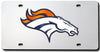Denver Broncos License Plate Laser Cut Silver - Rico Industries