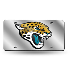 Jacksonville Jaguars License Plate Laser Cut Silver - Special Order - Rico Industries