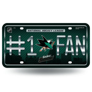 San Jose Sharks License Plate  - #1 Fan - Rico Industries