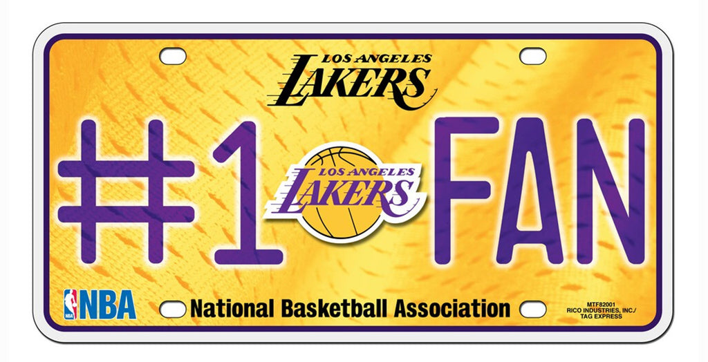 Los Angeles Lakers License Plate #1 Fan - Rico Industries