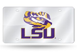 LSU Tigers License Plate Laser Cut Silver - Rico Industries