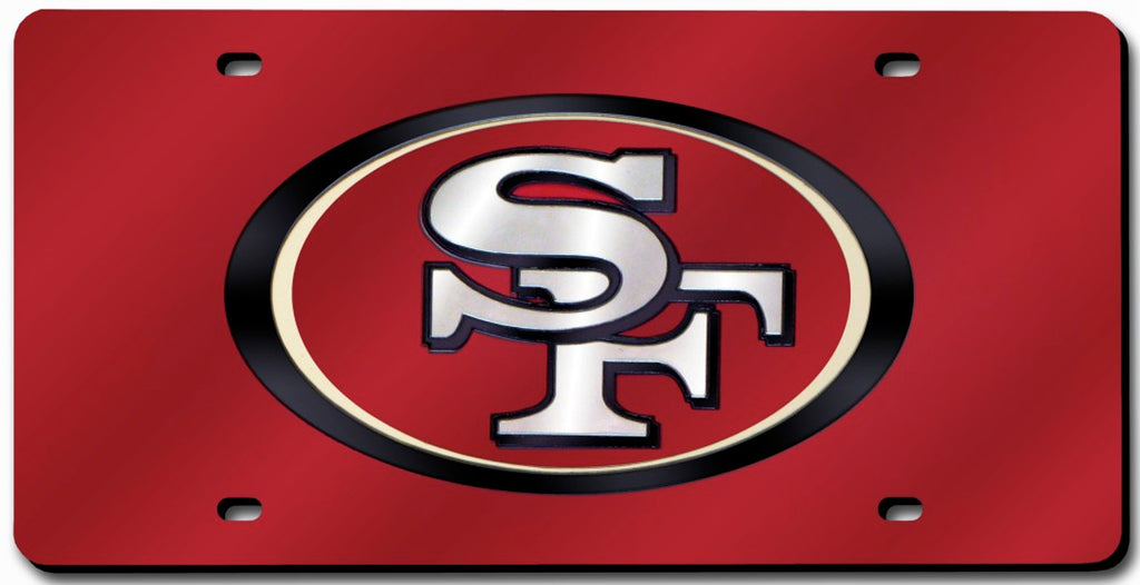 San Francisco 49ers License Plate Laser Cut Red - Rico Industries