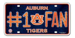 Auburn Tigers License Plate #1 Fan - Special Order - Rico Industries
