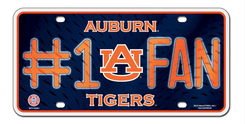 Auburn Tigers License Plate #1 Fan - Special Order - Rico Industries