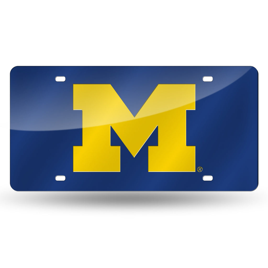 Michigan Wolverines License Plate Laser Cut Blue - Rico Industries