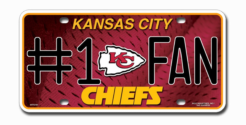 Kansas City Chiefs License Plate #1 Fan - Rico Industries