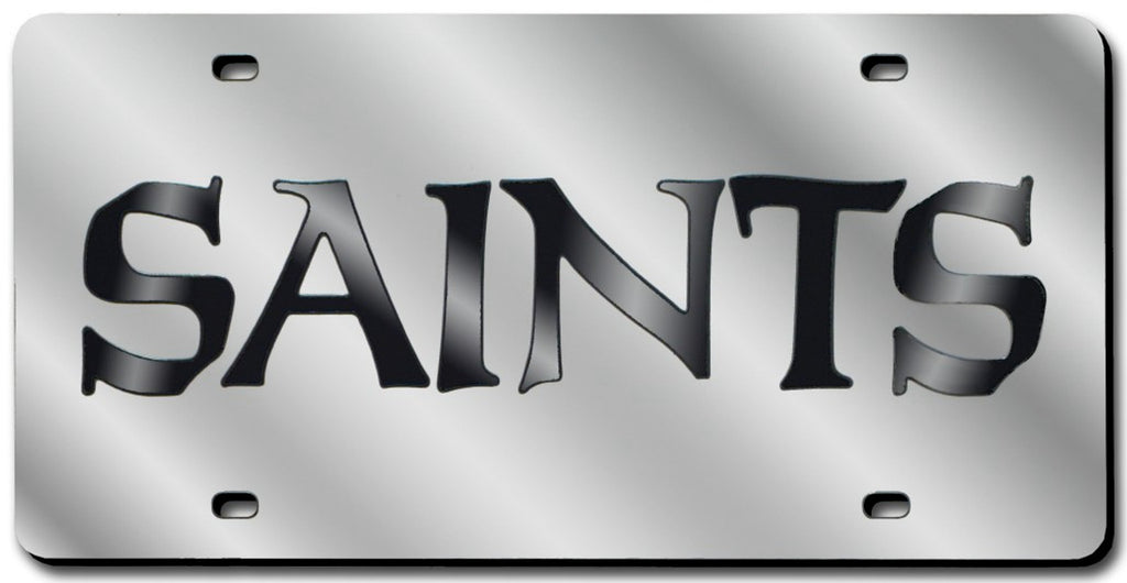 New Orleans Saints License Plate Laser Cut Silver - Rico Industries