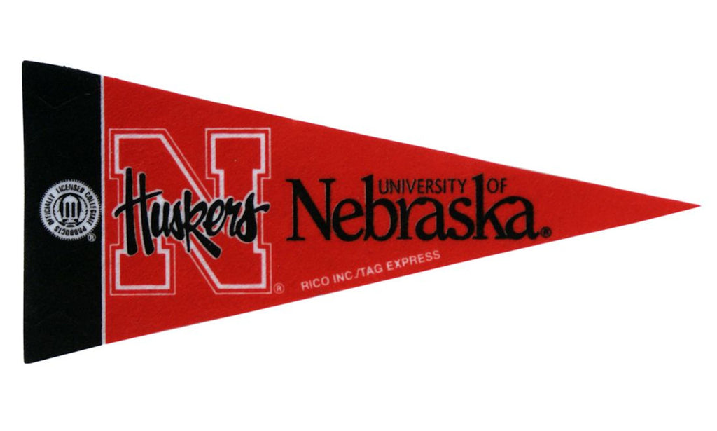 Nebraska Cornhuskers Pennant Mini Single Script Logo CO - Rico Industries