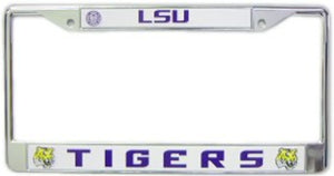 LSU Tigers License Plate Frame Chrome - Rico Industries