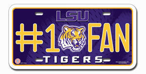 LSU Tigers License Plate #1 Fan - Rico Industries