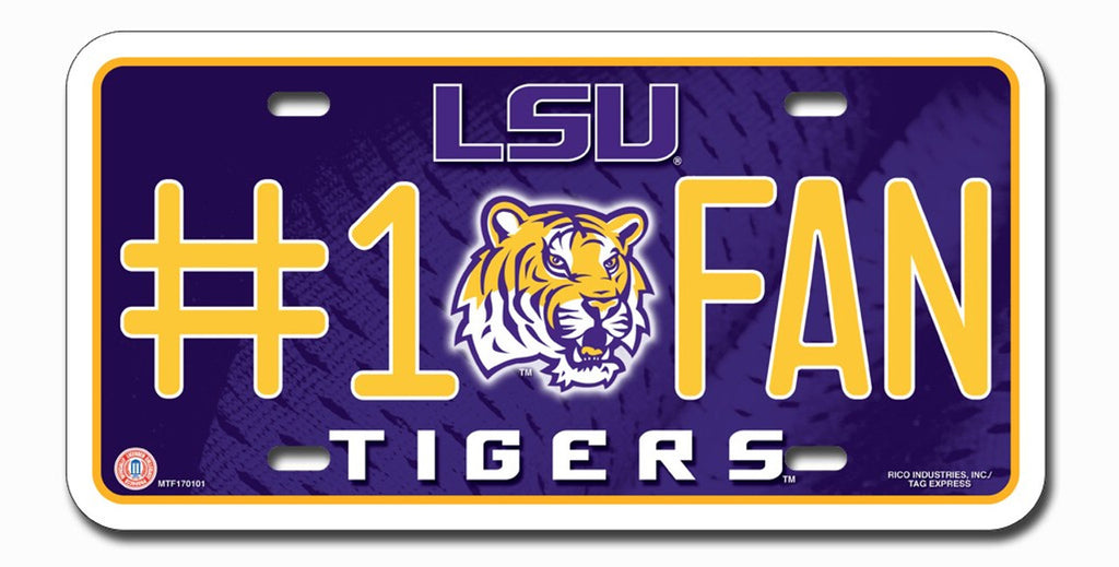 LSU Tigers License Plate #1 Fan - Rico Industries