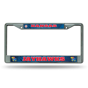 Kansas Jayhawks License Plate Frame Chrome - Rico Industries