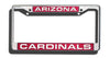 Arizona Cardinals License Plate Frame Laser Cut Chrome - Special Order - Rico Industries