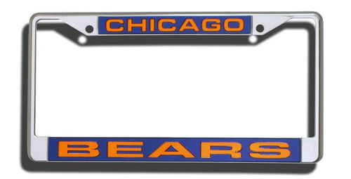Chicago Bears License Plate Frame Laser Cut Chrome - Rico Industries
