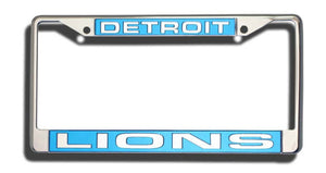 Detroit Lions License Plate Frame Laser Cut Chrome - Rico Industries