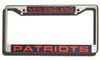 New England Patriots License Plate Frame Laser Cut Chrome - Rico Industries