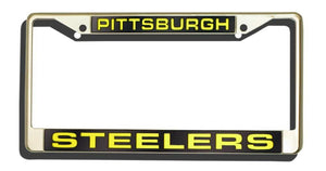 Pittsburgh Steelers License Plate Frame Laser Cut Chrome - Rico Industries