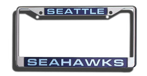 Seattle Seahawks License Plate Frame Laser Cut Chrome - Rico Industries