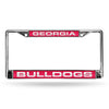 Georgia Bulldogs Laser Cut Chrome License Plate Frame - Rico Industries